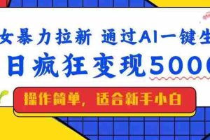 （14347期）美女暴力拉新，通过AI一键生成，单日疯狂变现5000+，纯小白一学就会！
