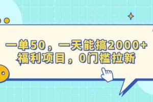 （13812期）一单50，一天能搞2000+，福利项目，0门槛拉新