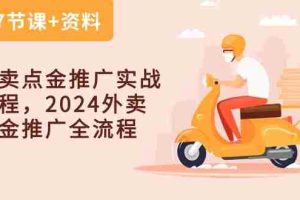 （10462期）外卖 点金推广实战课程，2024外卖 点金推广全流程（7节课+资料）