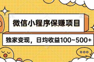 （9900期）微信小程序保赚项目，独家变现，日均收益100~500+