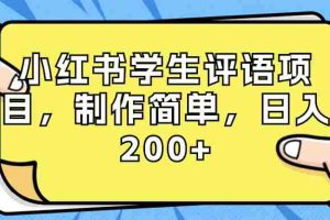 （8665期）小红书学生评语项目，制作简单，日入200+（附资源素材）