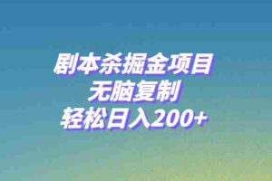 （8091期）剧本杀掘金项目，无脑复制，轻松日入200+