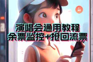 （7007期）演唱会通用_余票监控+抢回流票（教程+软件）