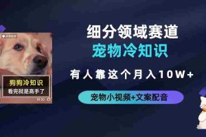 （6543期）不起眼的抖音细分赛道-宠物冷知识，一段宠物视频配文案，有人靠这个月入10w