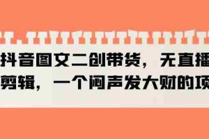 （6274期）抖音图文二创带货，无直播，不剪辑，一个闷声发大财的项目