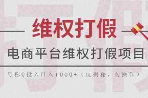（5709期）电商平台维权打假项目，号称0投入日入1000+（仅揭秘，勿操作）