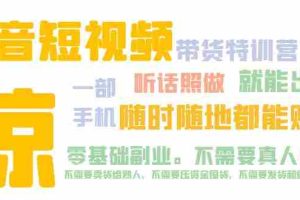 （5116期）抖音短视频·带货特训营15期 一部手机 听话照做 就能出单 随时随地都能赚钱