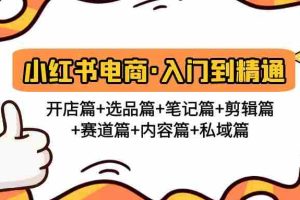 （4905期）小红书电商入门到精通 开店篇+选品篇+笔记篇+剪辑篇+赛道篇+内容篇+私域篇