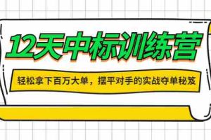（4116期）12天中标训练营：轻松拿下百万大单，摆平对手的实战夺单秘笈！