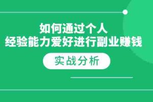 （1771期）如何通过个人经验能力爱好进行副业赚钱，多种实战赚钱分析（完结）