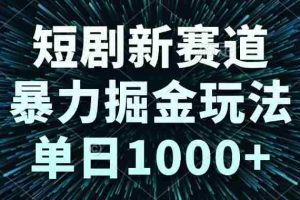 （14993期）短剧新赛道，暴力掘金玩法，单日1000+