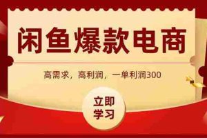 （15145期）闲鱼高利润电商，入门到出单只需3小时，每天利润1000