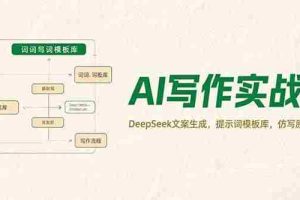 （15376期）AI写作实战营，DeepSeek文案生成，提示词模板库，仿写原创技巧