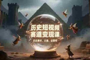 （15386期）历史短视频赛道变现课，百集素材库应用，文案剪辑技巧，账号运营全案