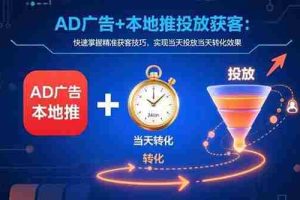 （15637期）AD广告+本地推投放获客：快速掌握精准获客技巧，实现当天投放当天转化效果