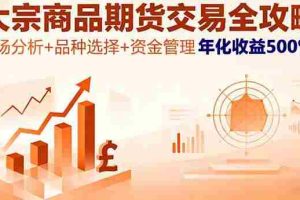 （16083期）大宗商品期货交易全攻略，市场分析+品种选择+资金管理，年化收益500%+