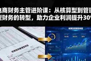 （16193期）电商财务主管进阶课：从核算型到管理型财务的转型，助力企业利润提升30%
